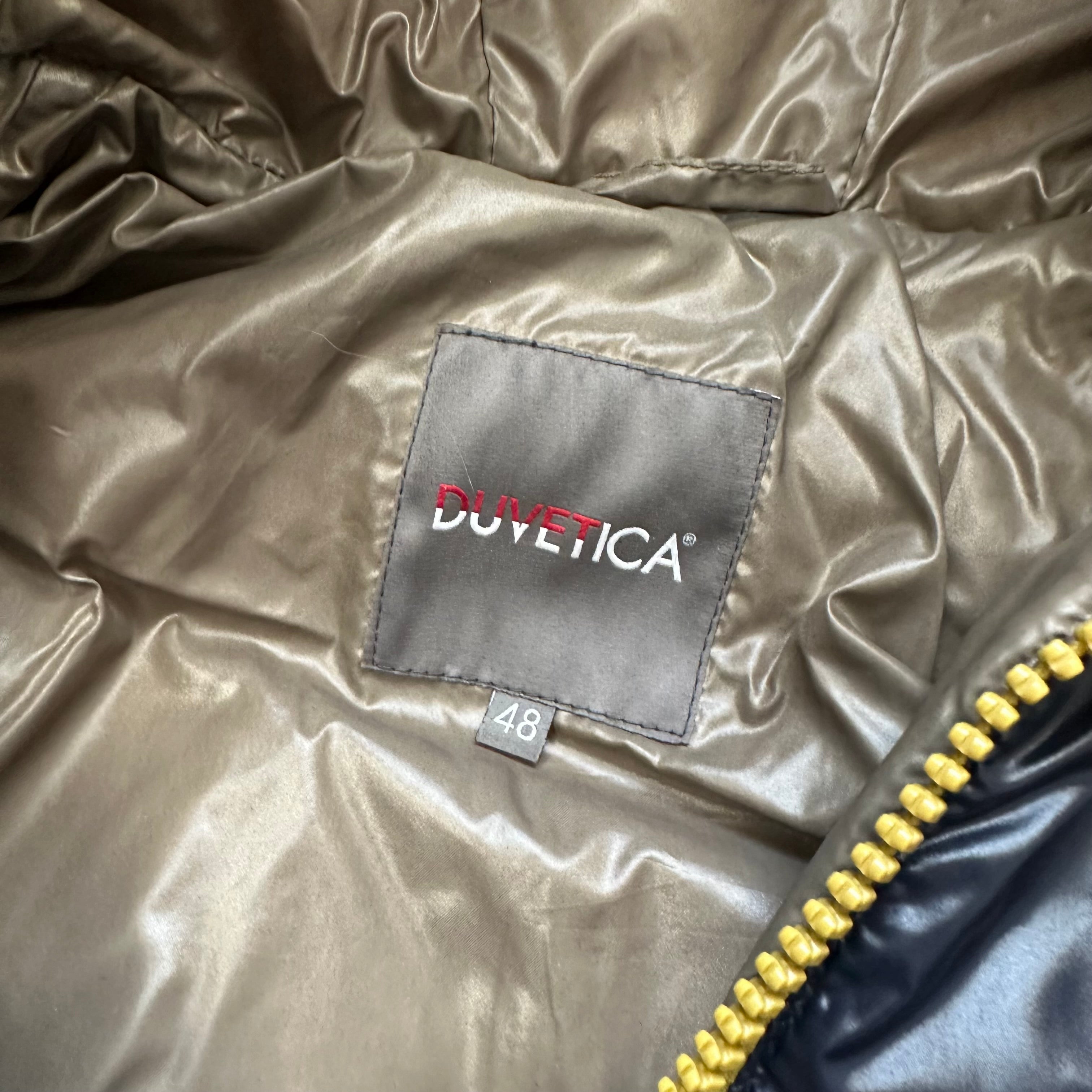 Puffer Jacket Duvetica Full Zip Navy Yellow