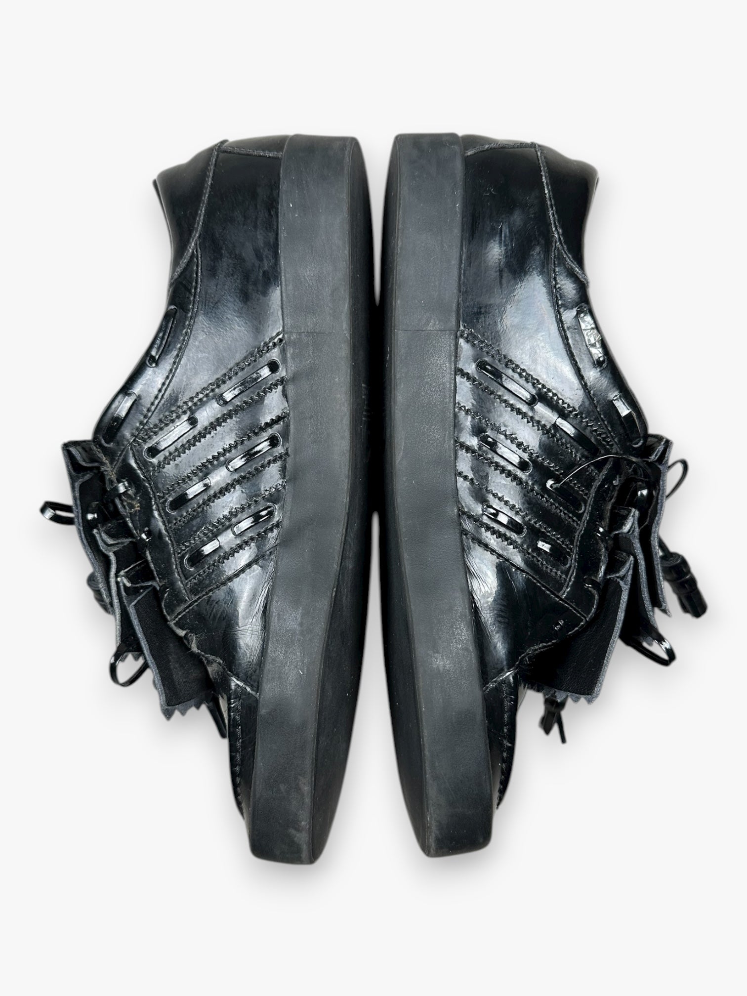 adidas Jeremy Scott Samba Loafers Triple Tongue Black Patent (2009)