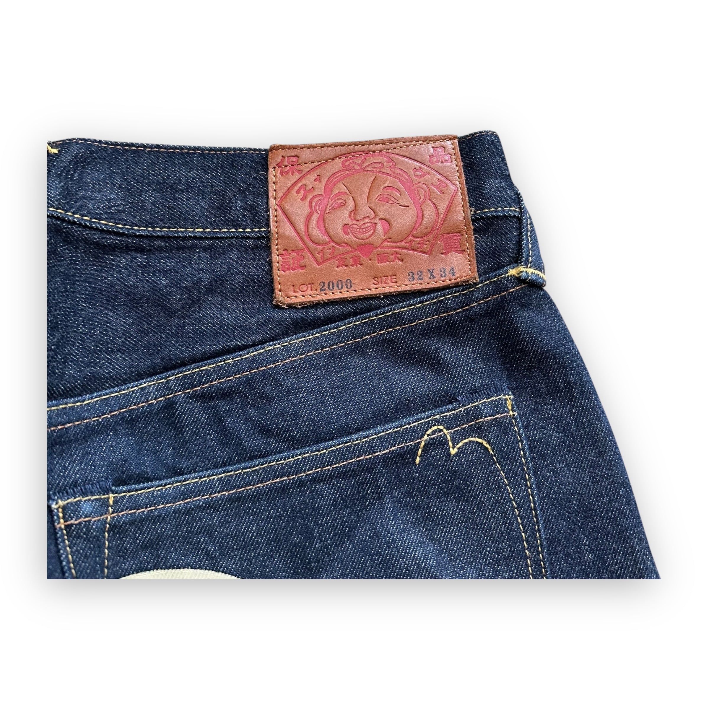 Jeans Evisu Daicock Embroidery Lot 2000 White/Red