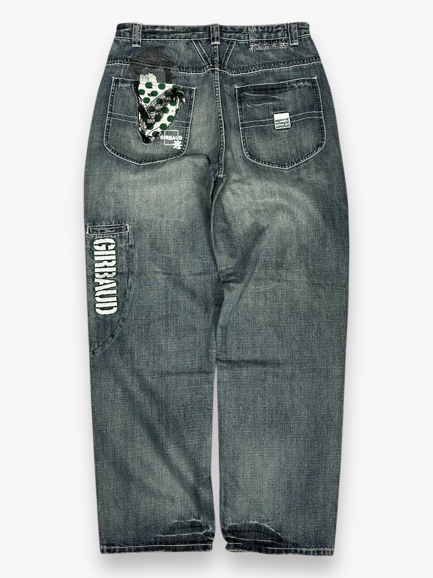 Marithe + Francois Girbaud Embroidered SAMPLE Jeans Faded Grey
