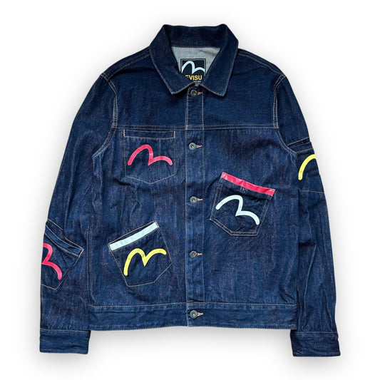 Jacket Evisu Denim Seagull Multipocket Red/Yellow (S)