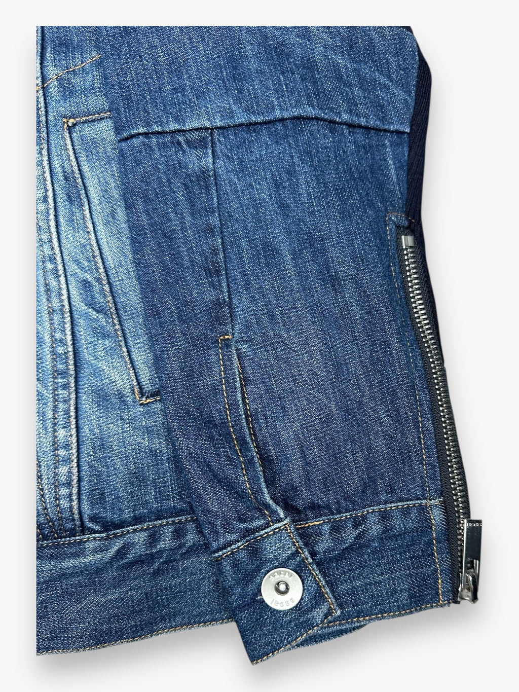 Sacai Denim Jacket Destroy Olive Blue