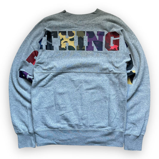 Sweatshirt Crewneck BAPE Grey Multicolor Text Camo (M)
