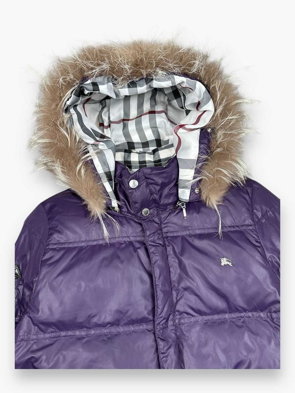 Burberry Black Label Japan Fur Puffer Jacket Purple