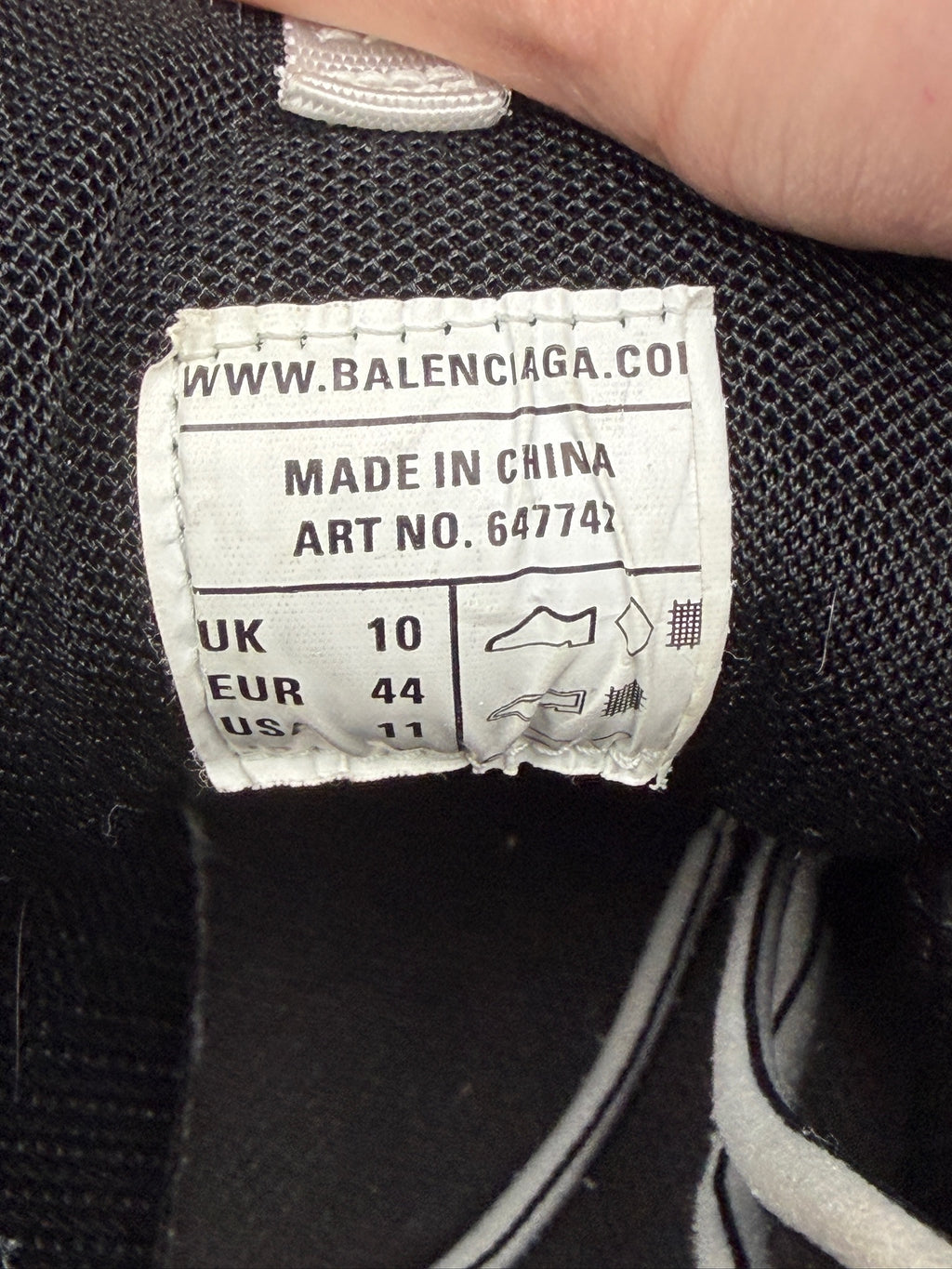 Balenciaga Track Clear Sole Black White