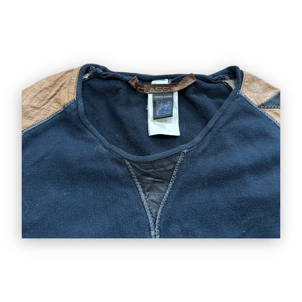 Jacket Roberto Cavalli Black Brown Leather vintage + Vest