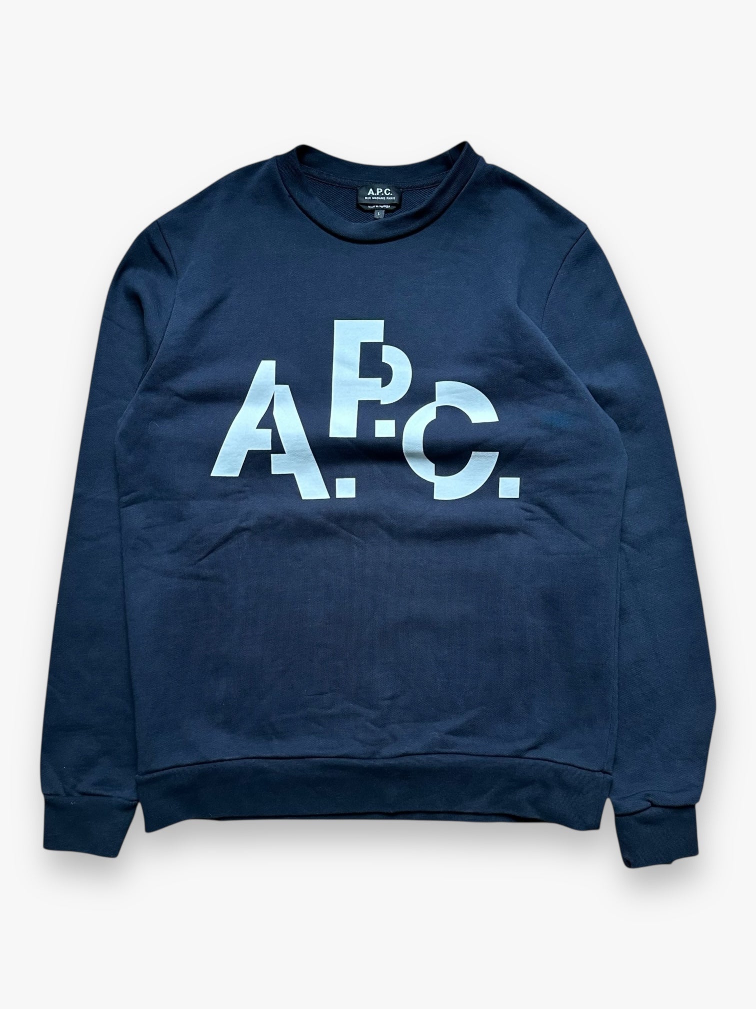Sweatshirt Crewneck A.P.C Decal Logo Navy