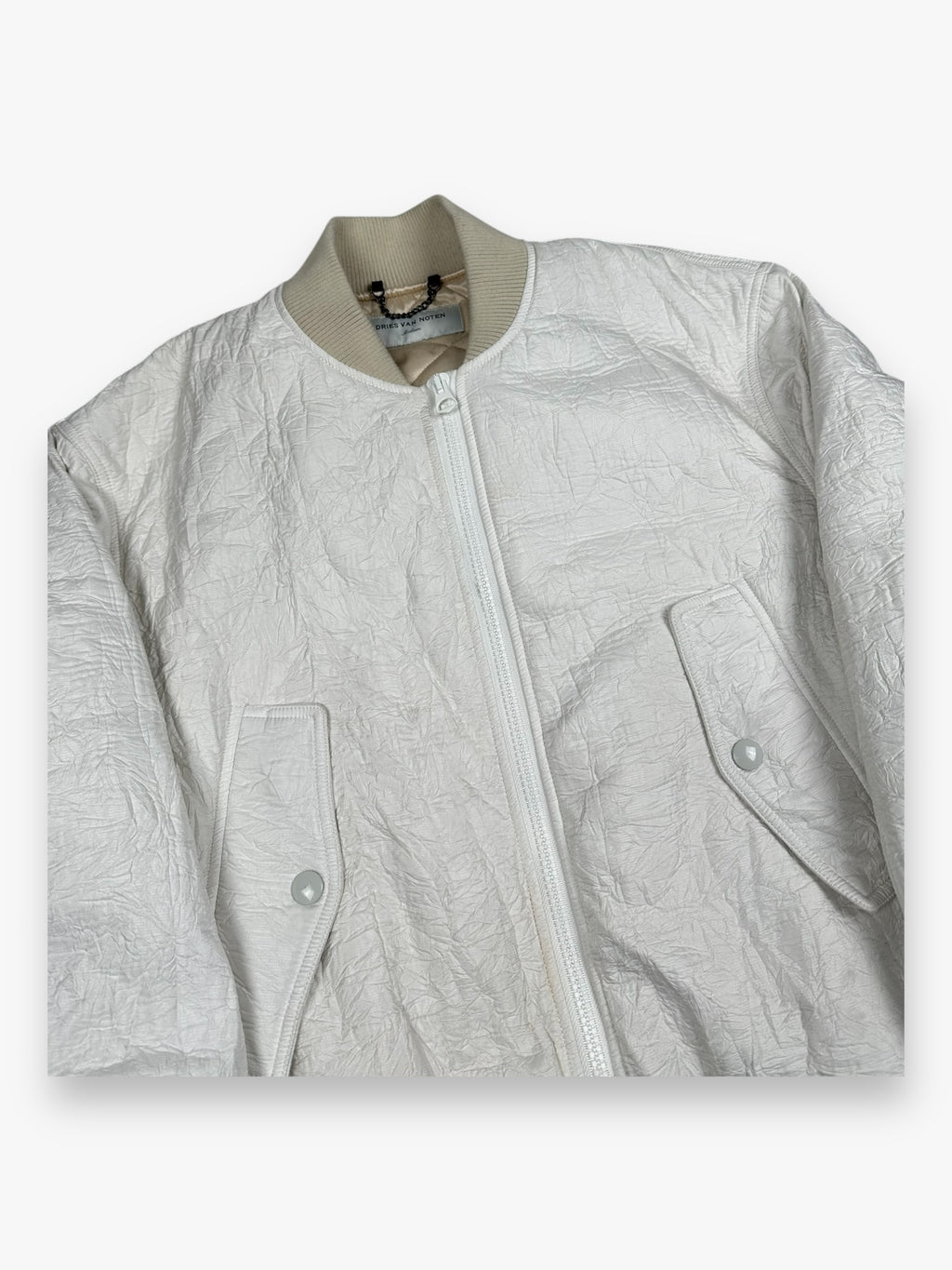 Jacket Dries Van Noten Bomber Zip Vellow White