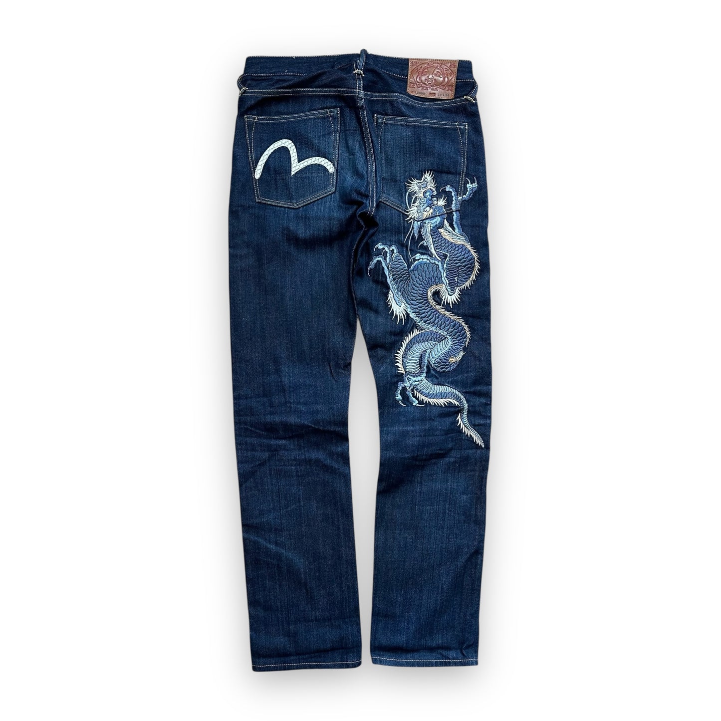 Jeans Evisu Seagull Year of Dragon Embroidery Lot 2008 Blue (S)