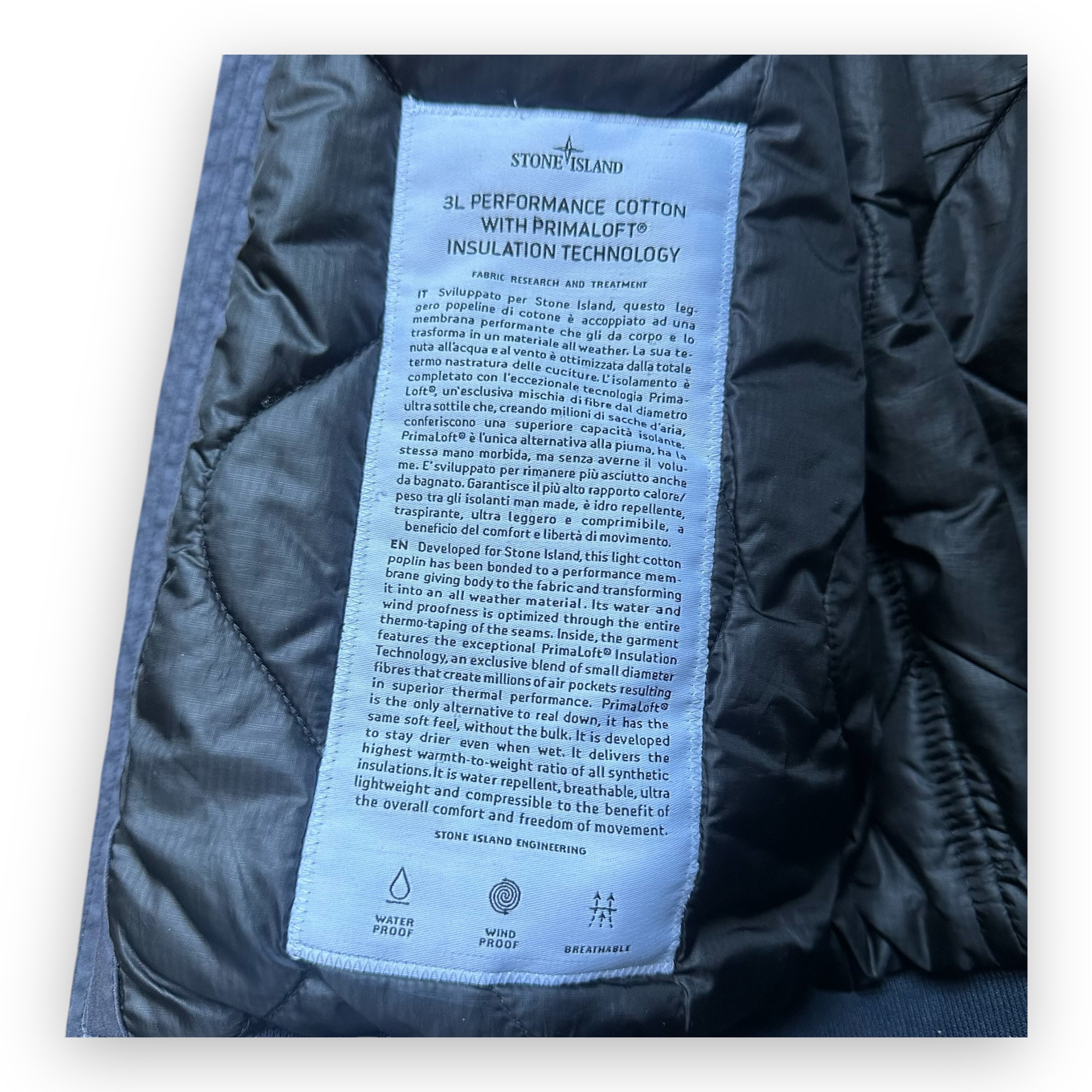 Jacket Stone Island 3L Performance Cotton Primaloft Lined Purple AW13