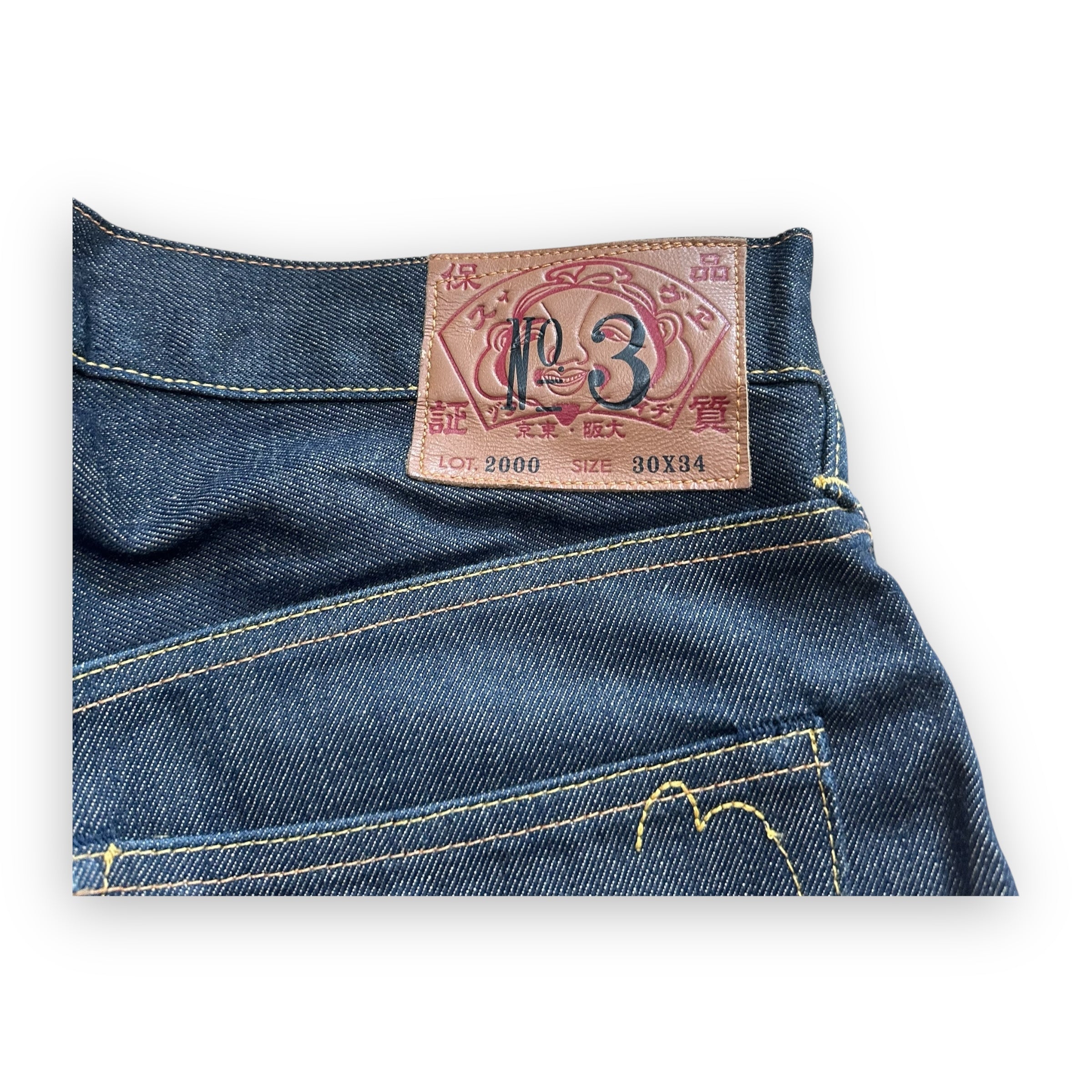 Jeans Evisu Daicock Embroidery Lot 2000 Red/White