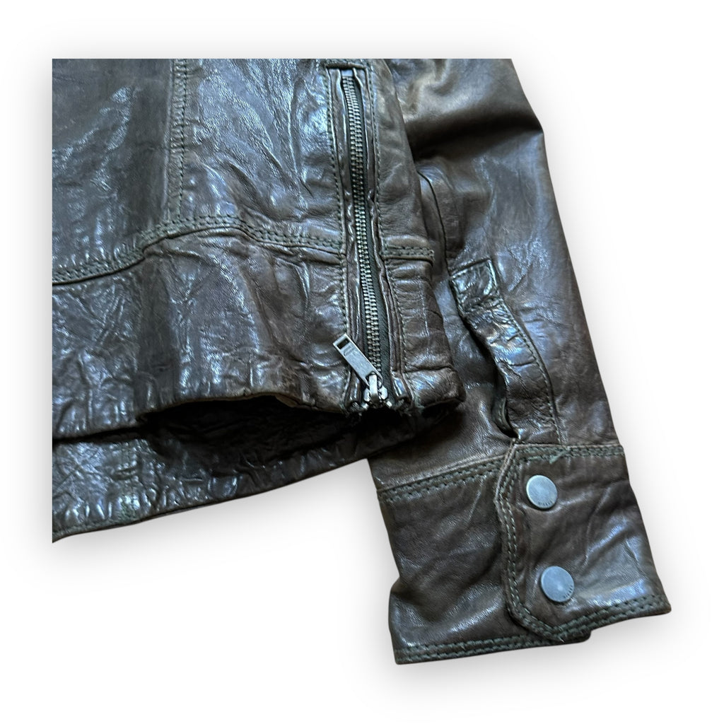 Jacket Diesel Leather Multi Pocket Brown vintage