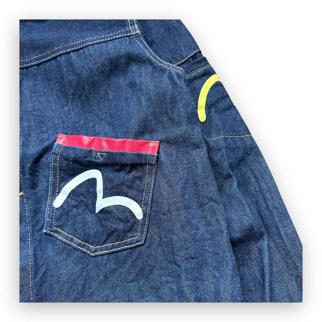 Jacket Evisu Denim Seagull Multipocket Red/Yellow