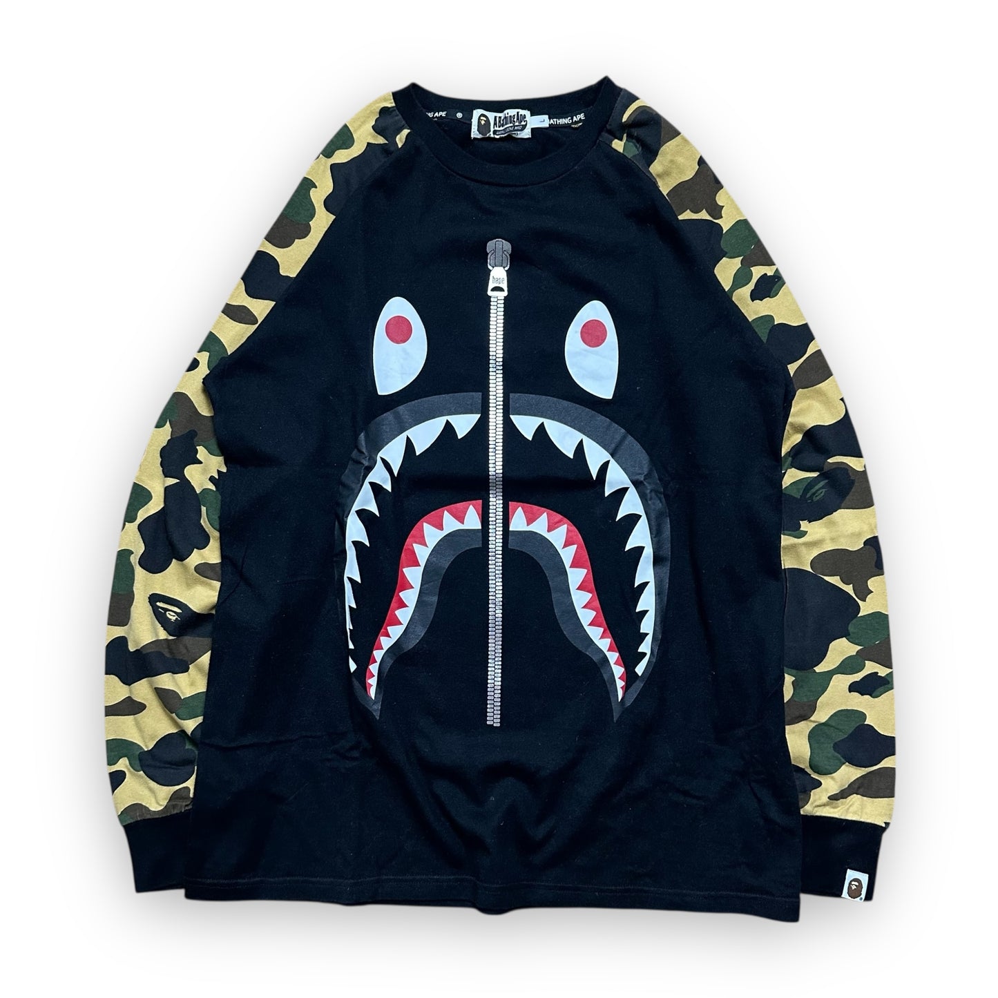 Tee Longsleeve BAPE 1st Camo Shark Black/Yellow FW18 (L)