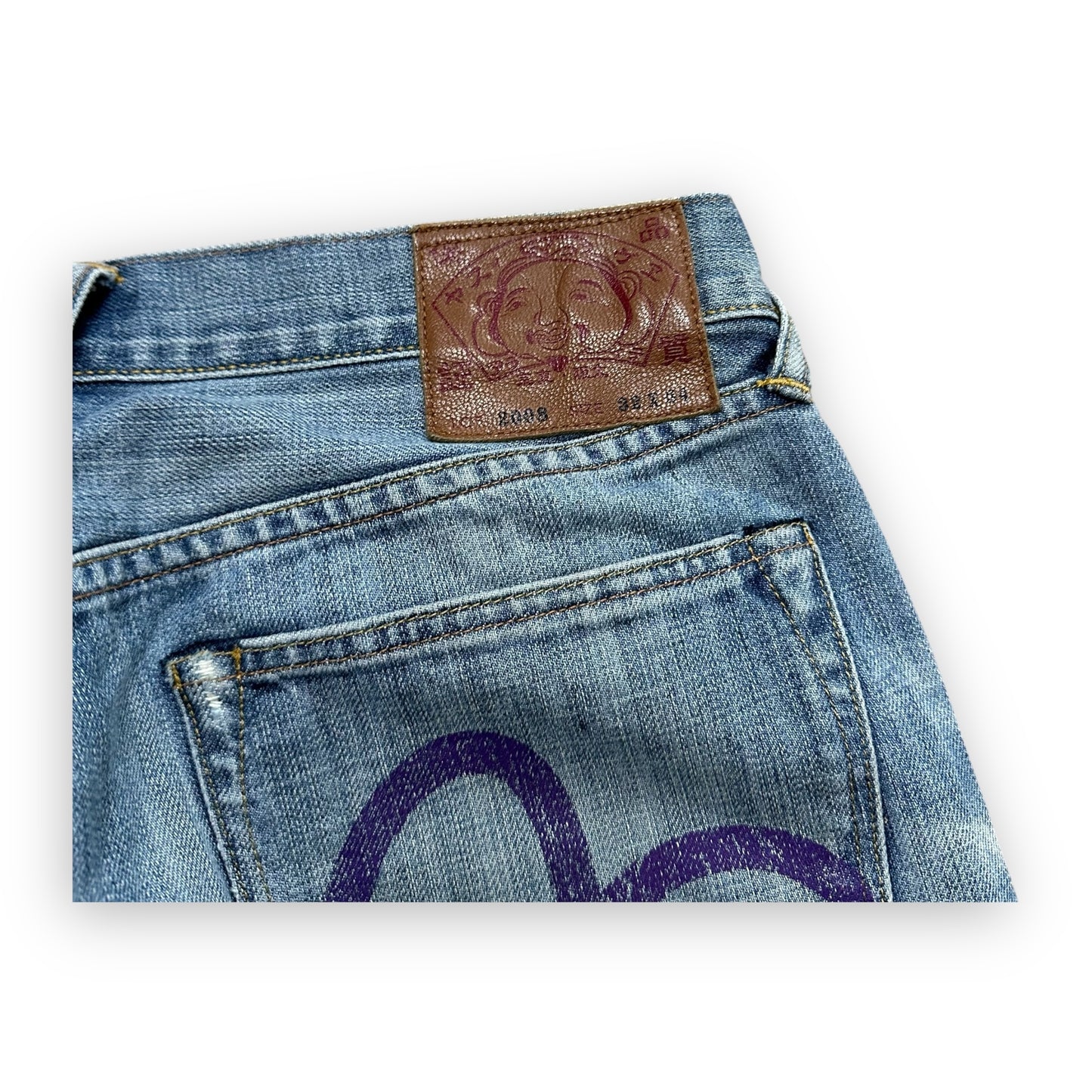 Jeans Evisu Seagull Faded Effect Lot 2008 Purple (M)