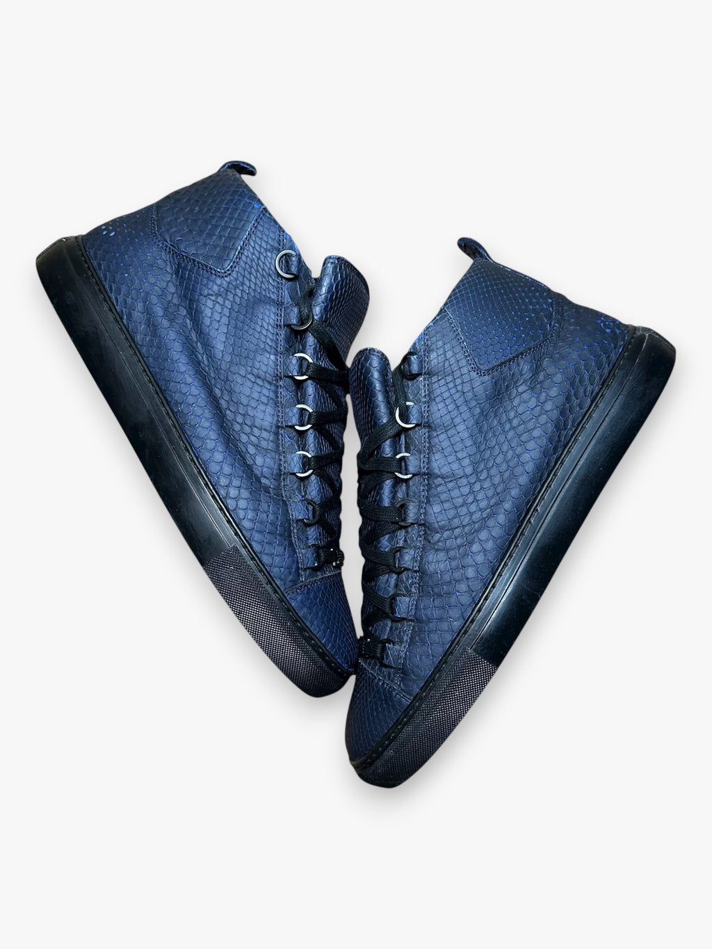 Balanciaga Arena High Snakeskin Navy
