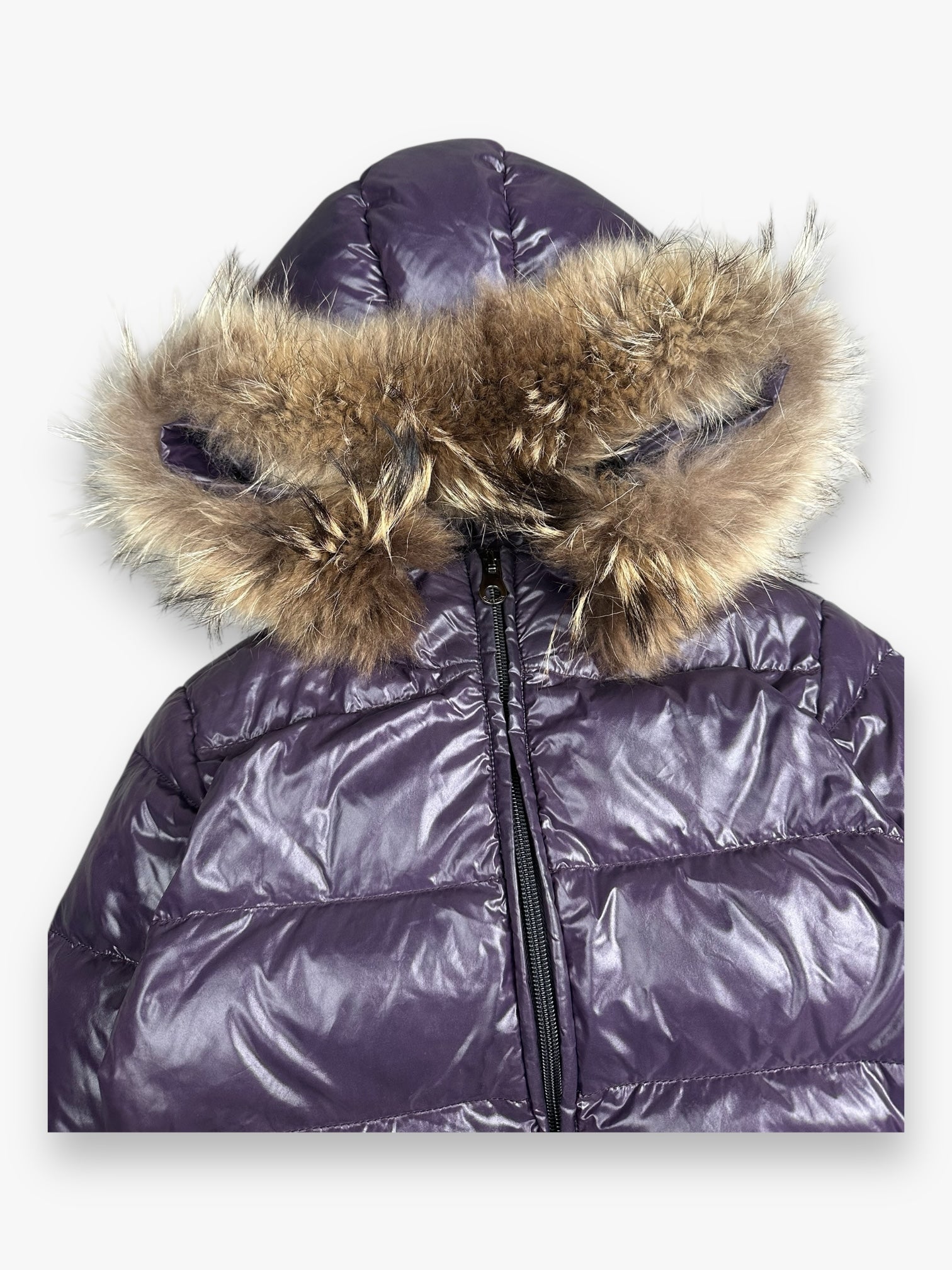Duvetica Fur Puffer Jacket Purple