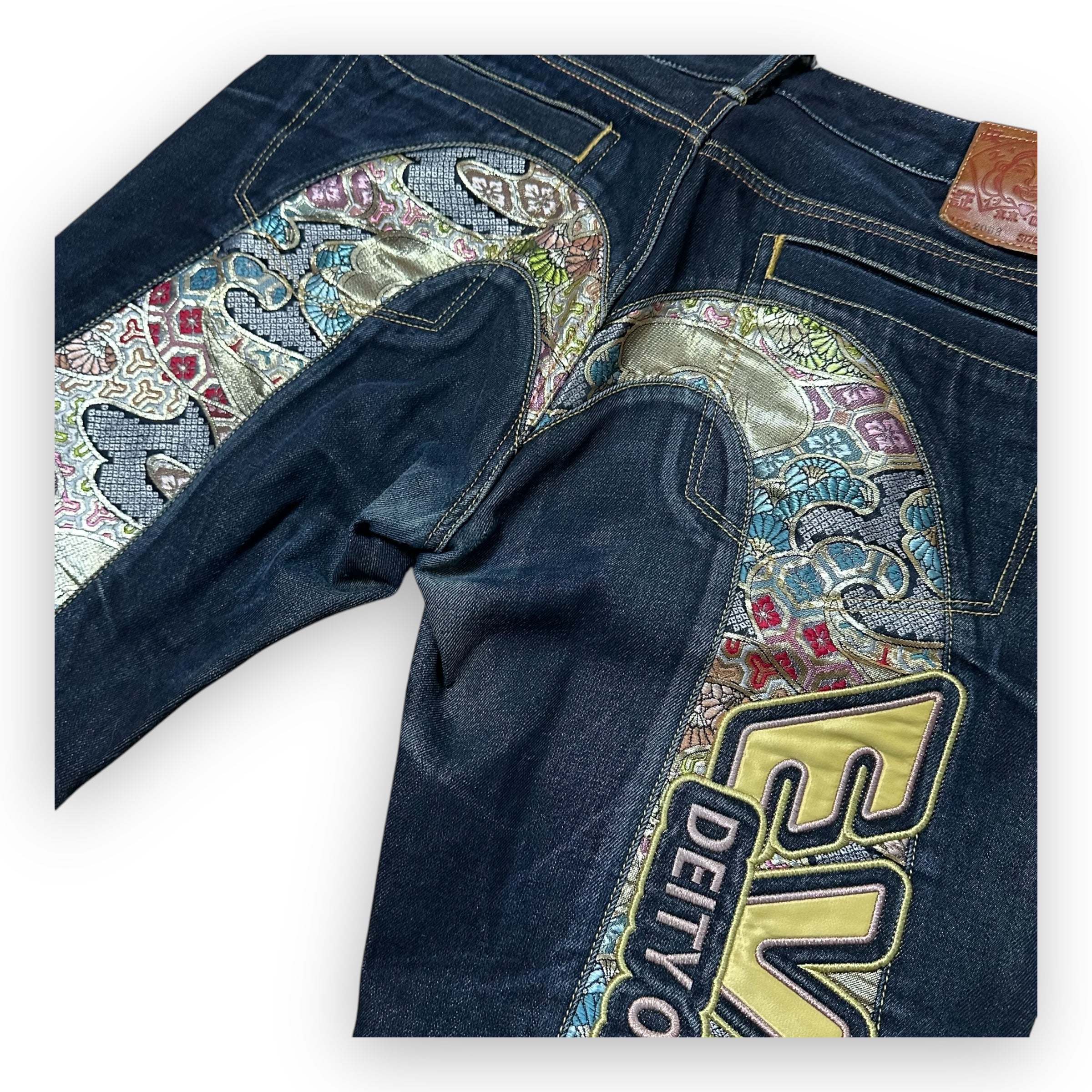 Jeans Evisu Daicock embroidery Lot 2008 Multicolor