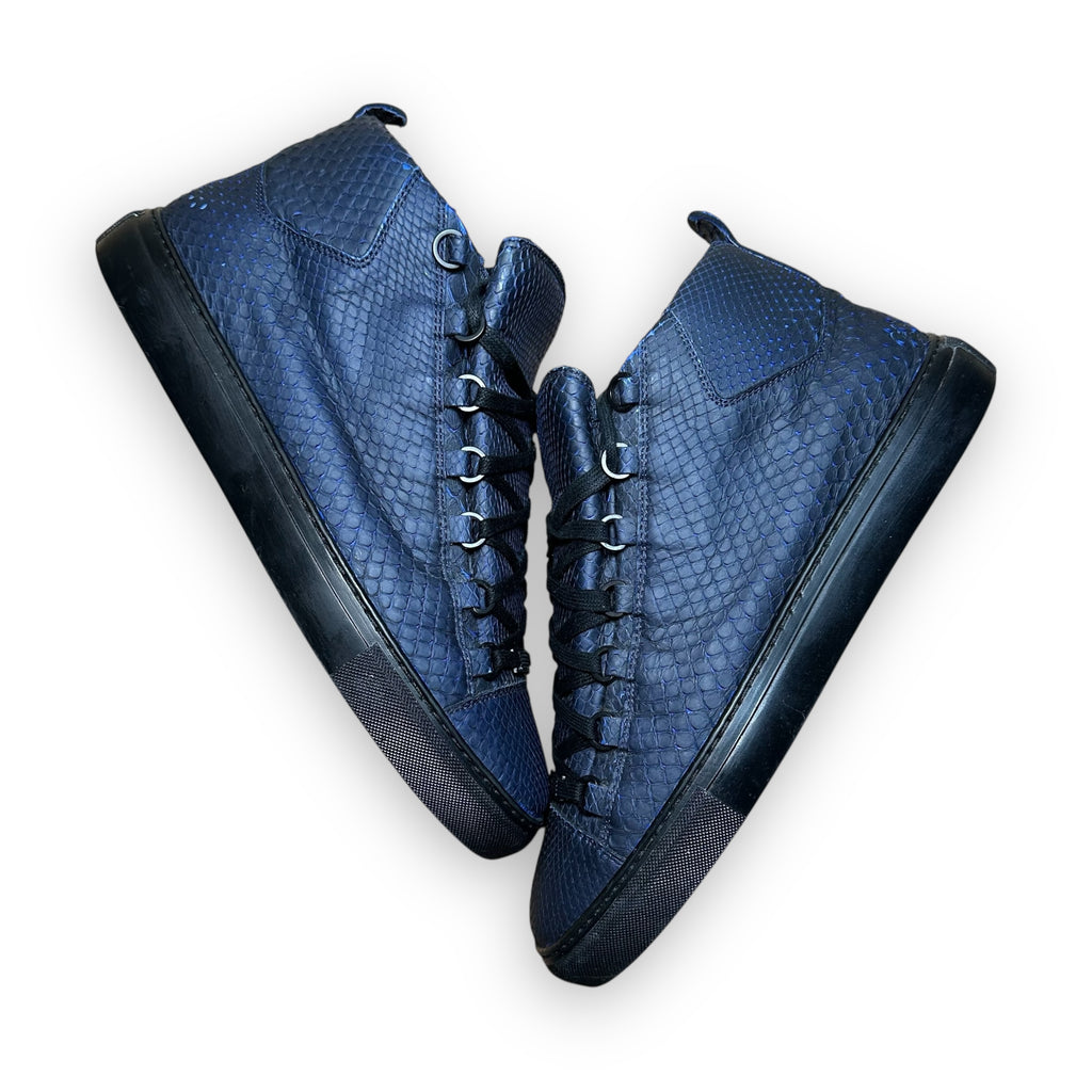 Balanciaga Arena High Snakeskin Navy