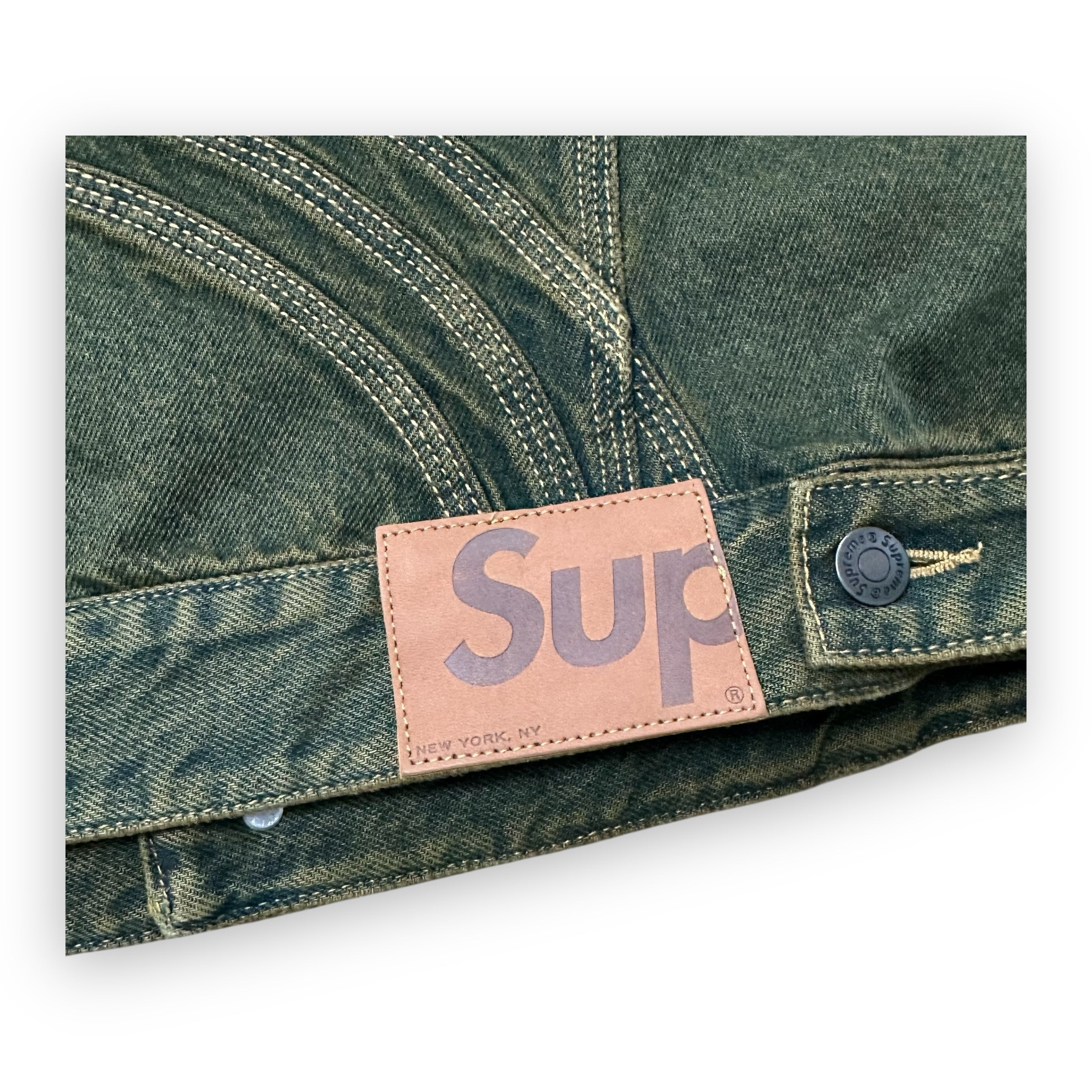 Jacket Supreme Denim S Logo Dirty Green SS24