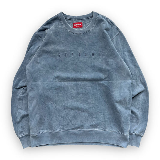 Sweatshirt Crewneck Supreme Overdyed Navy SS18 (L)