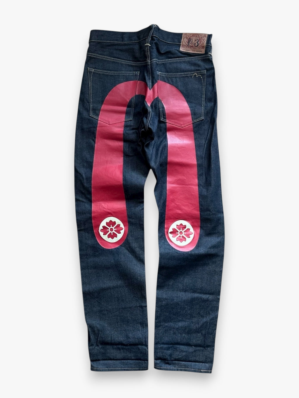 Jeans Evisu Daicock Embroidery Lot 2000 Red/White