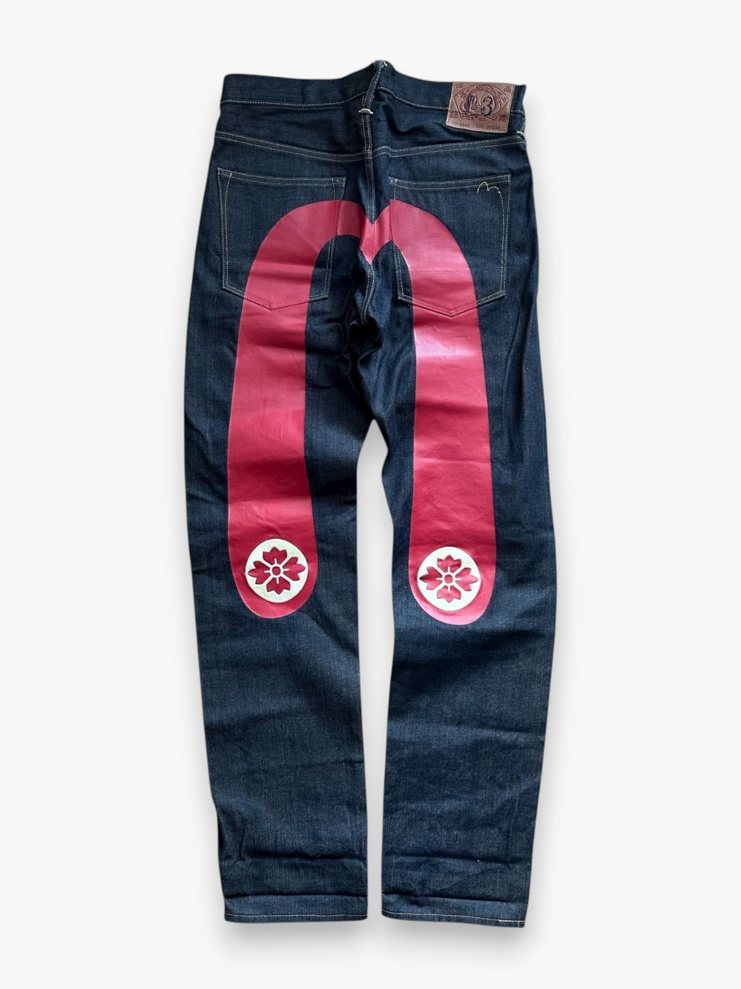 Jeans Evisu Daicock Embroidery Lot 2000 Red/White