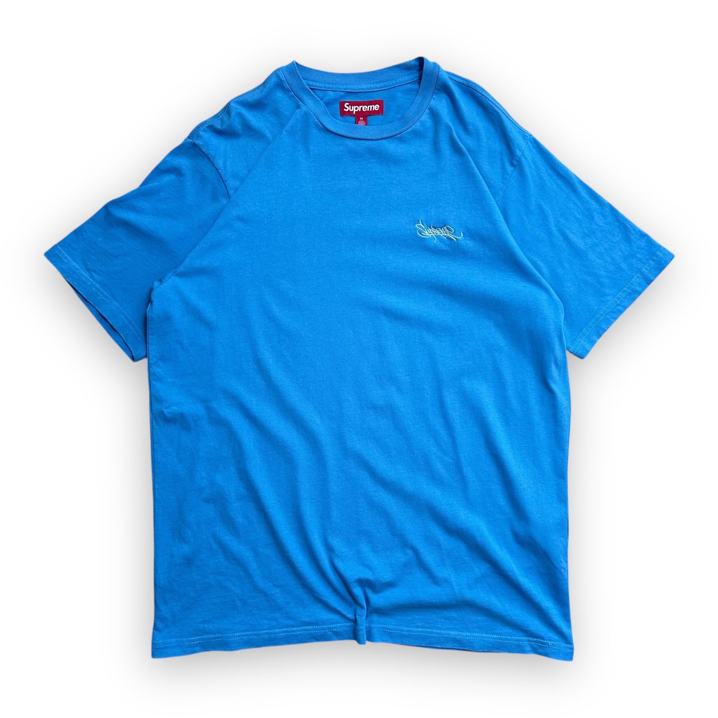 Tee Supreme Washed Tag Light Royal SS24 (M)