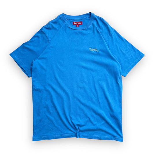 Tee Supreme Washed Tag Light Royal SS24 (M)