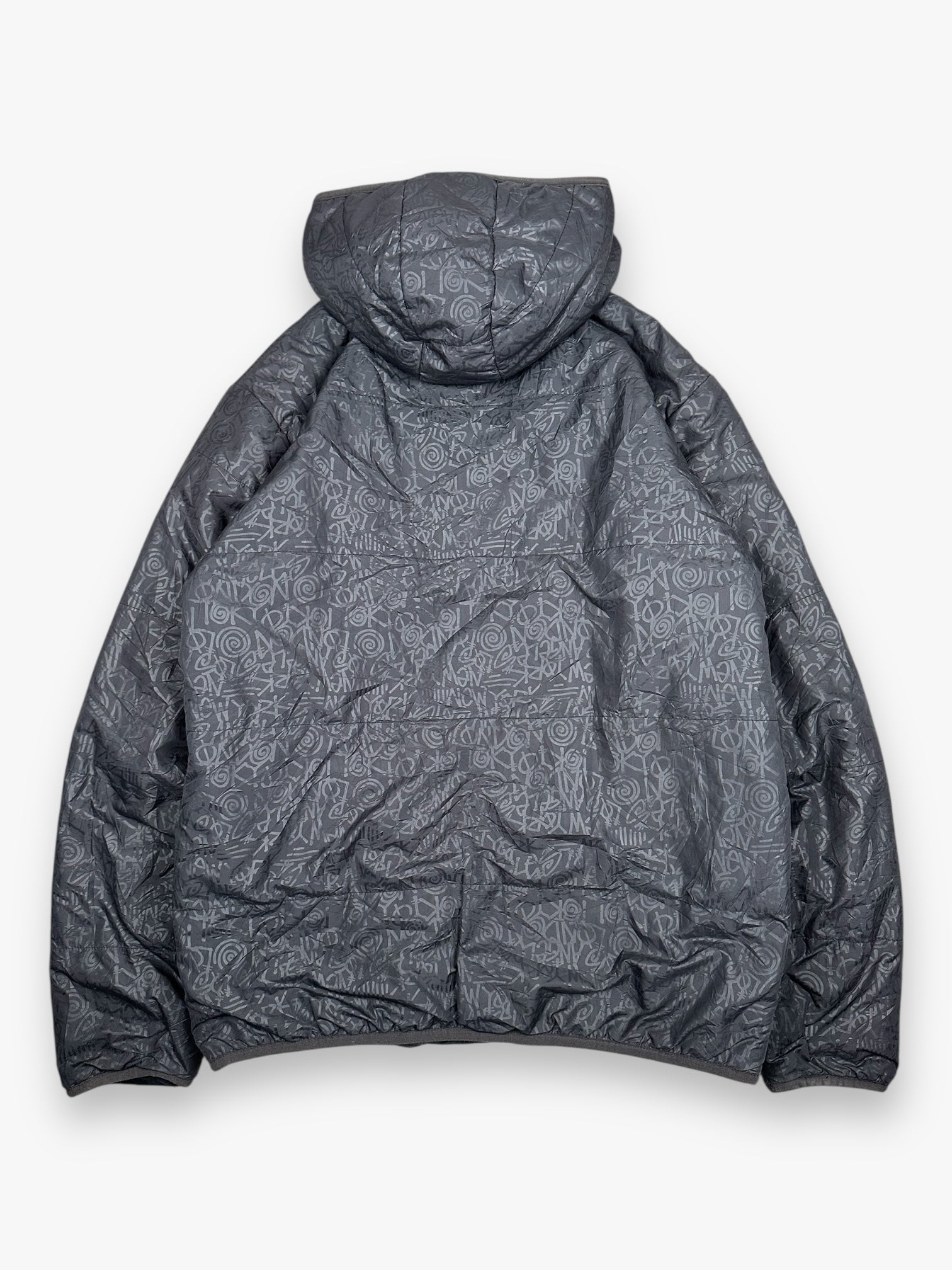 Stussy Reversible Puffer Jacket Script Black vintage