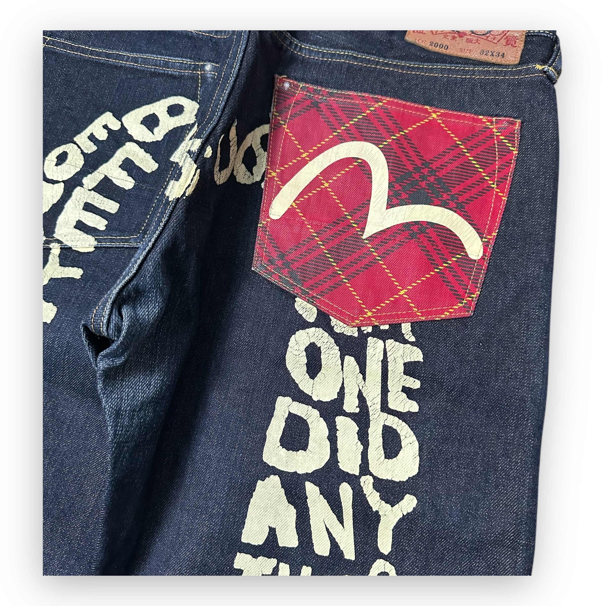 Jeans Evisu Daicock Lot 2000 White/red