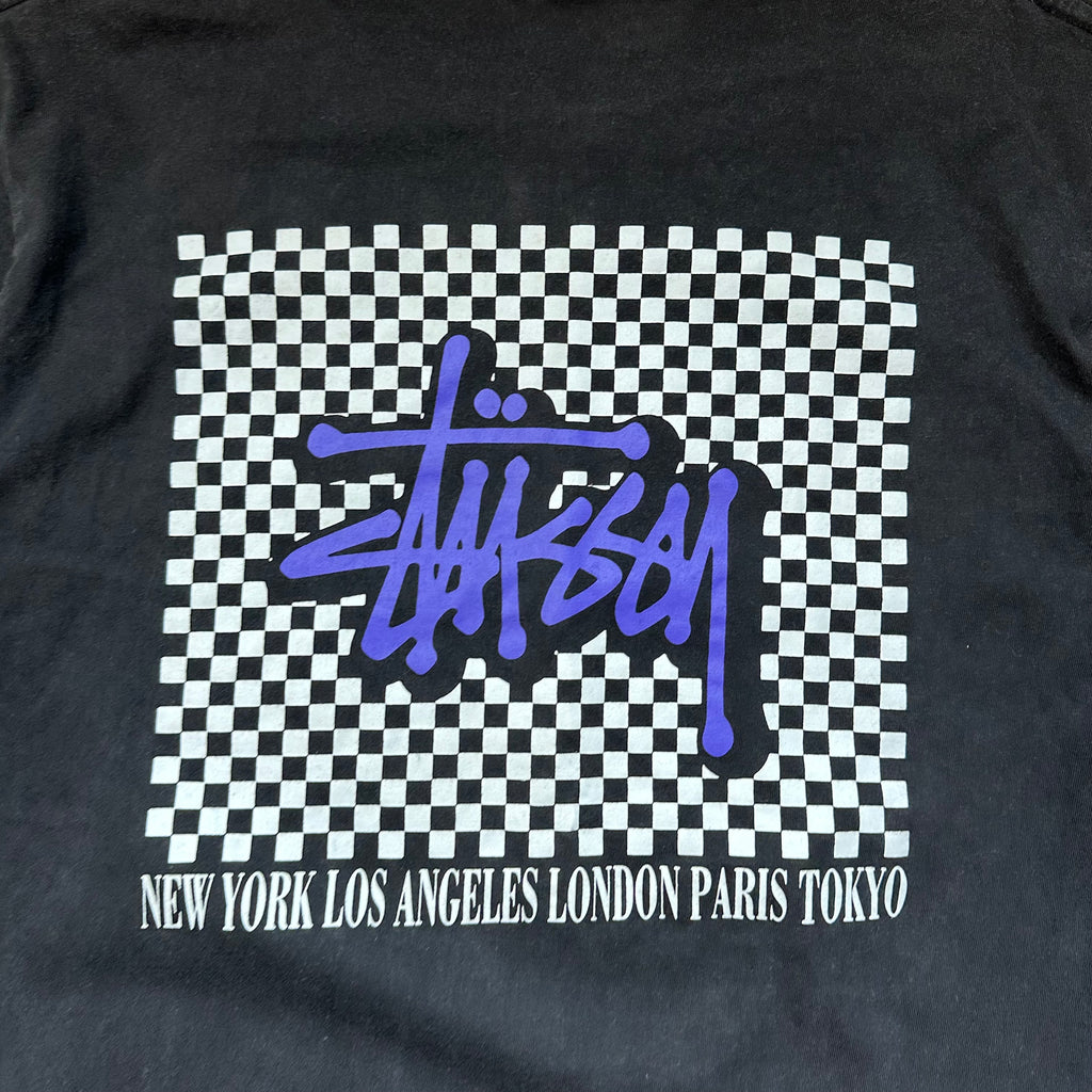 Tee Stussy Checkers Black Purple