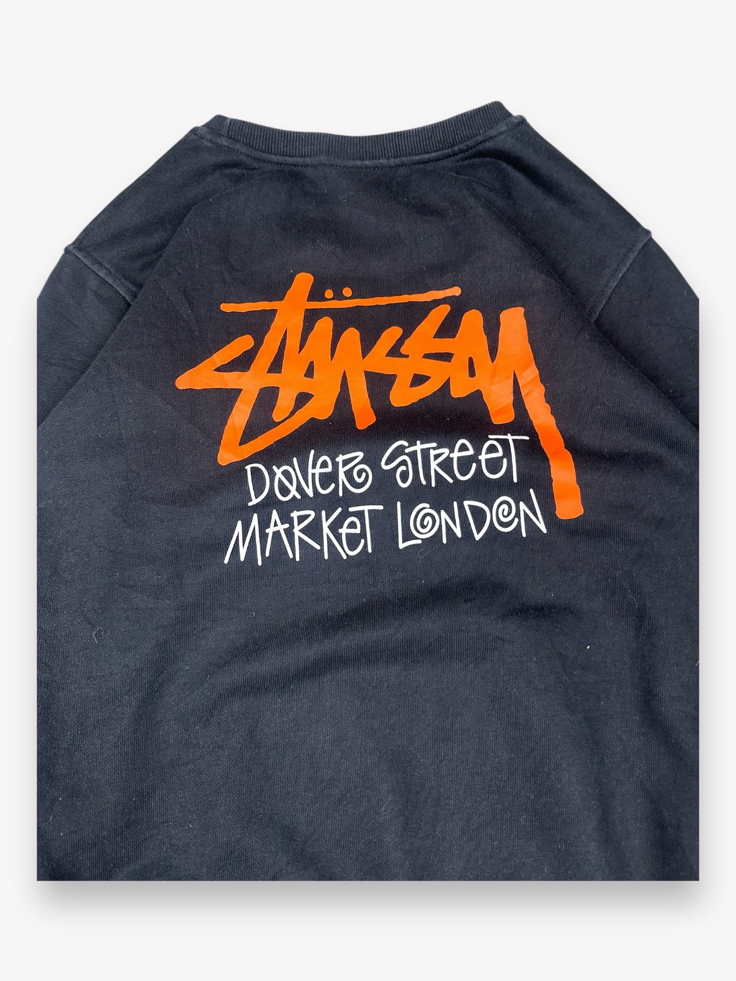 Sweatshirt Crewneck Stussy Dover Street Market London Black Orange