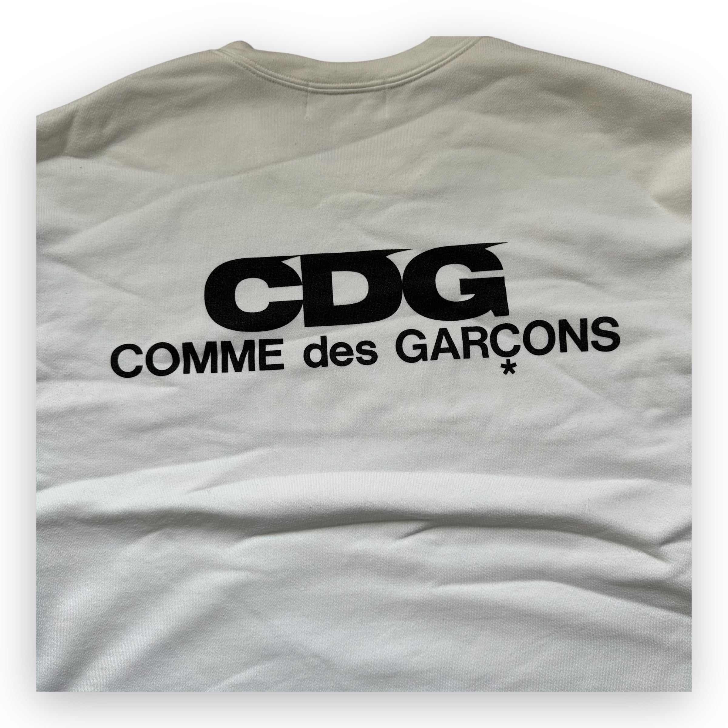 CDG Oversized White Crewneck Sweatshirt