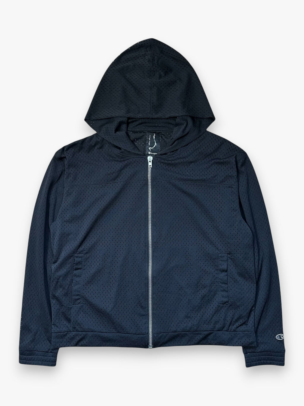 Jacket Rick Owens x Champion Mesh Hooded Windbreaker Black