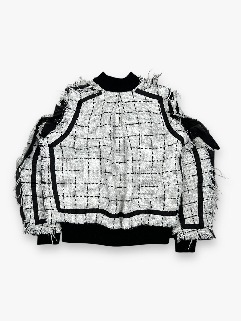 Sacai Bomber Tweed Jacket White Black SS18