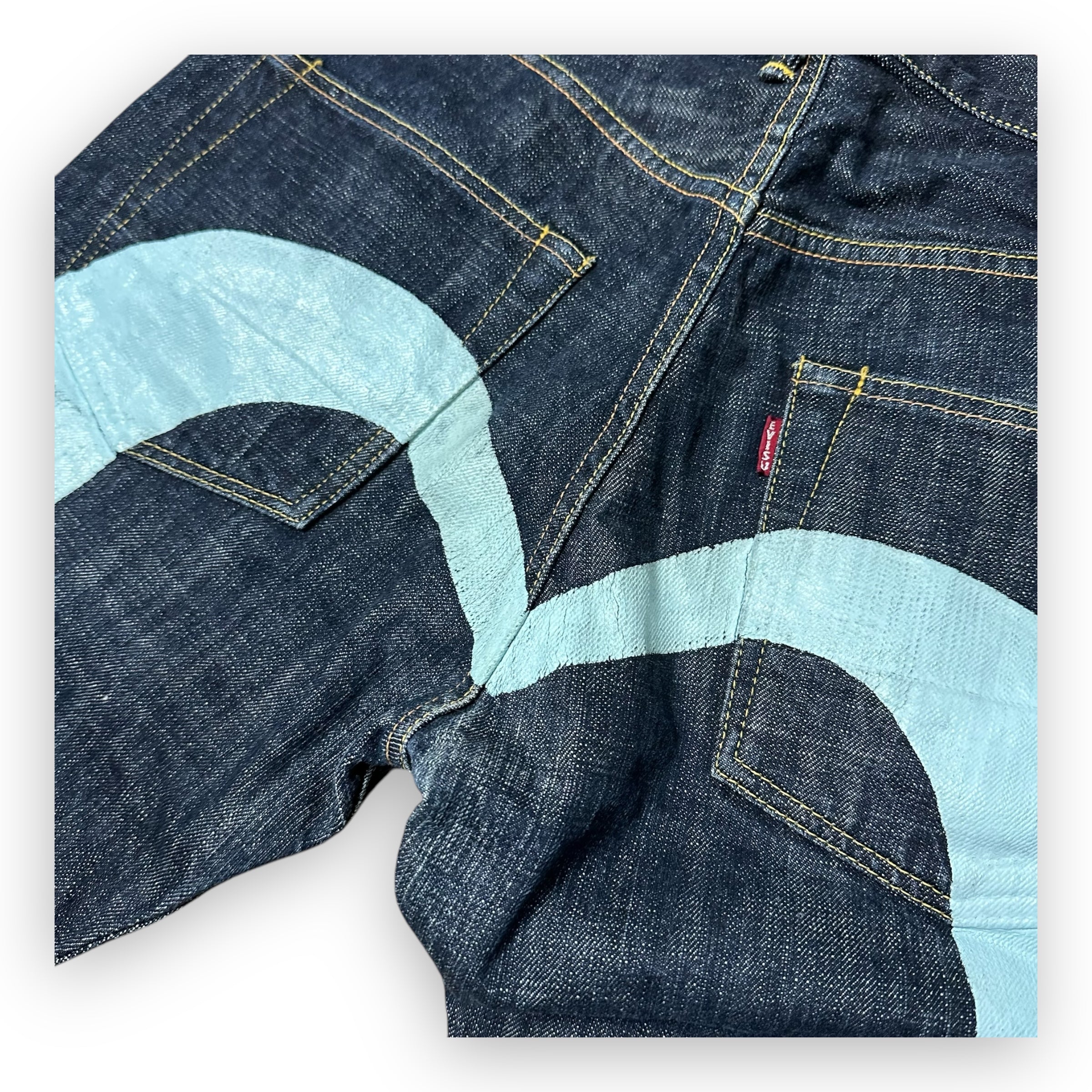 Jeans Evisu Daicock Made in Japan Lot 2000T turquoise