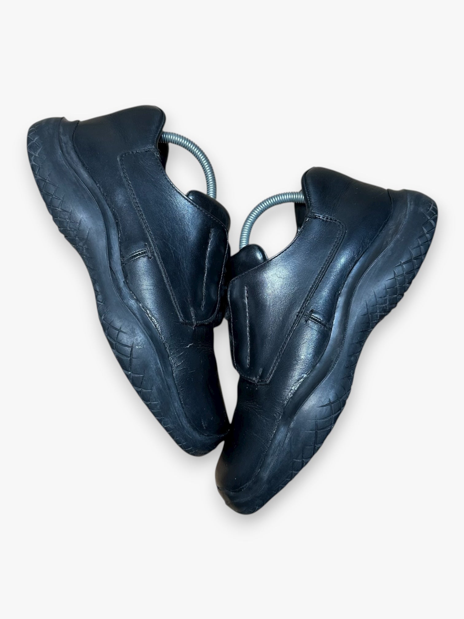 Prada Leather Vibram Shoes Black SS1999