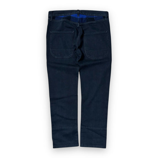 Jeans Junya Watanabe Comme des Garcons Black Wool Blue Tartan AW14 (M)