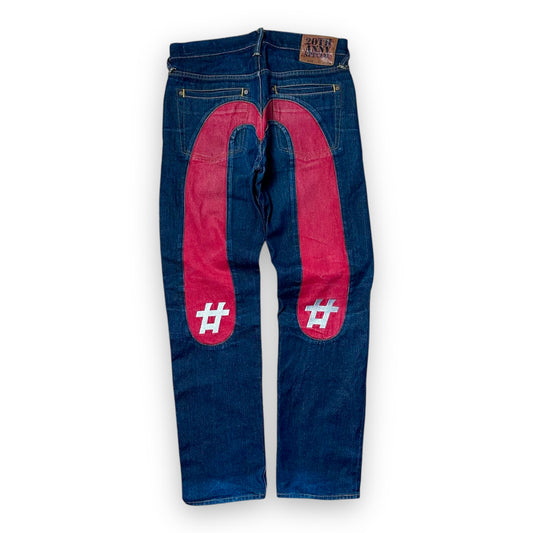 Jeans Evisu Daicock 20th anny special embroidery Lot 2000 Red (M)