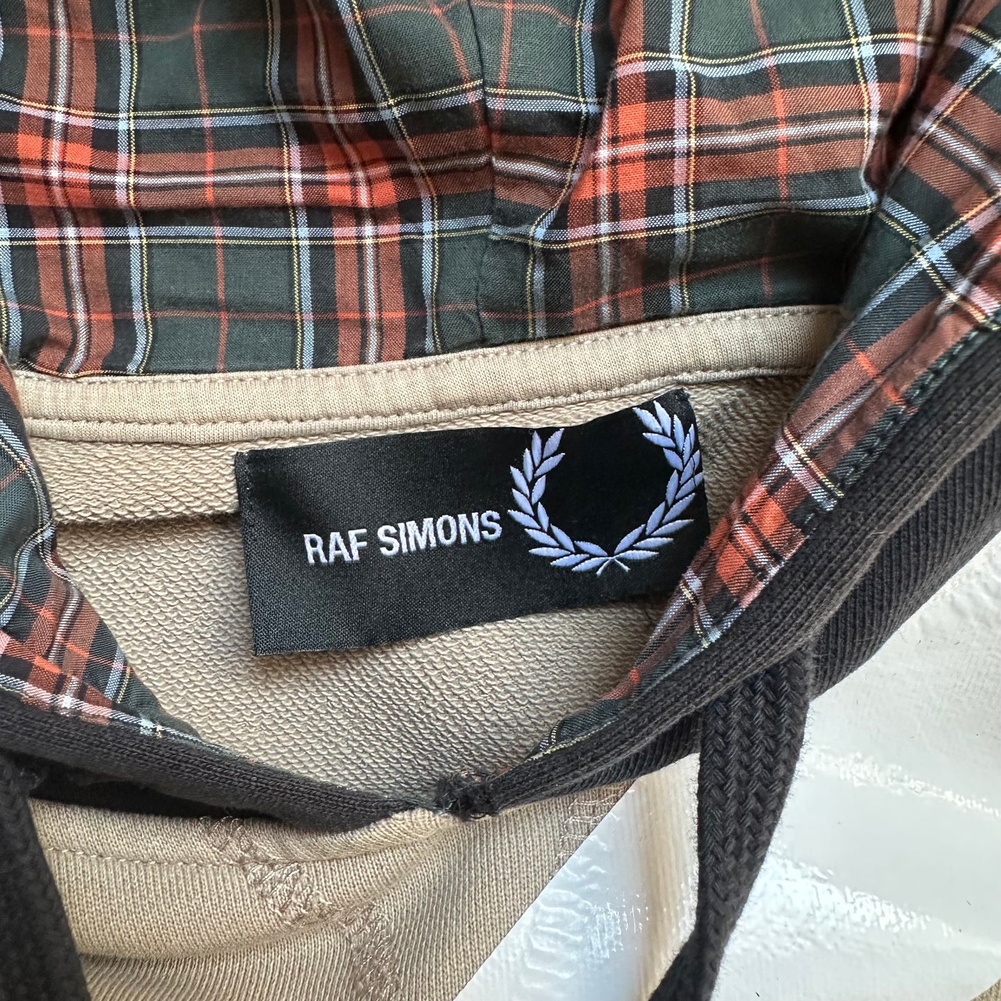 Sweatshirt Hoodie Raf Simons Fred Perry Tape Details Soft Grey (M)