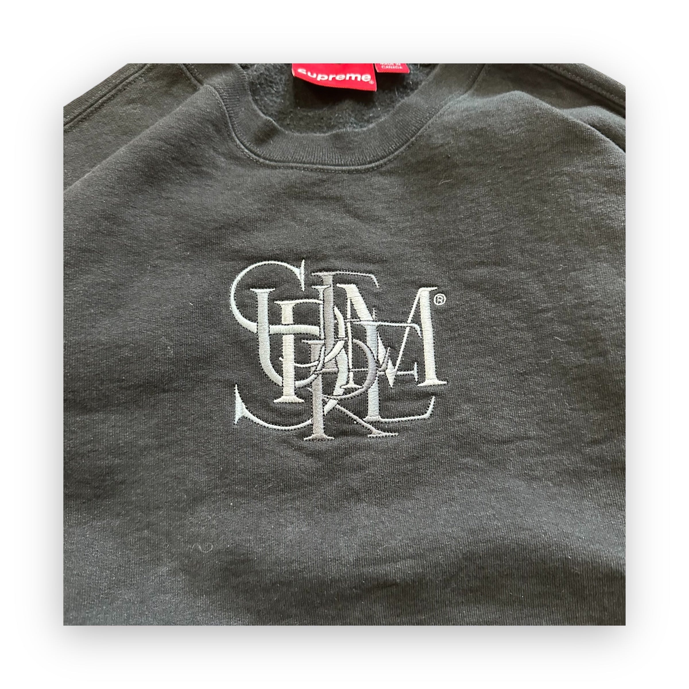 Sweatshirt Crewneck Supreme Overlap Black SS22