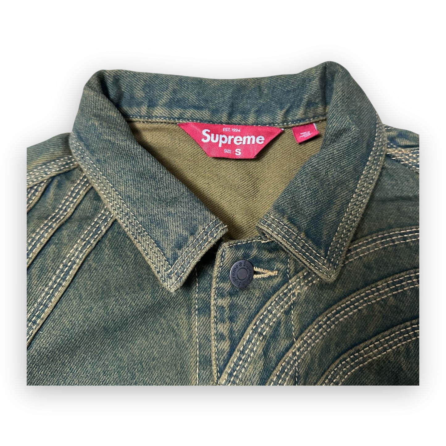 Jacket Supreme Denim S Logo Dirty Green SS24 (S)