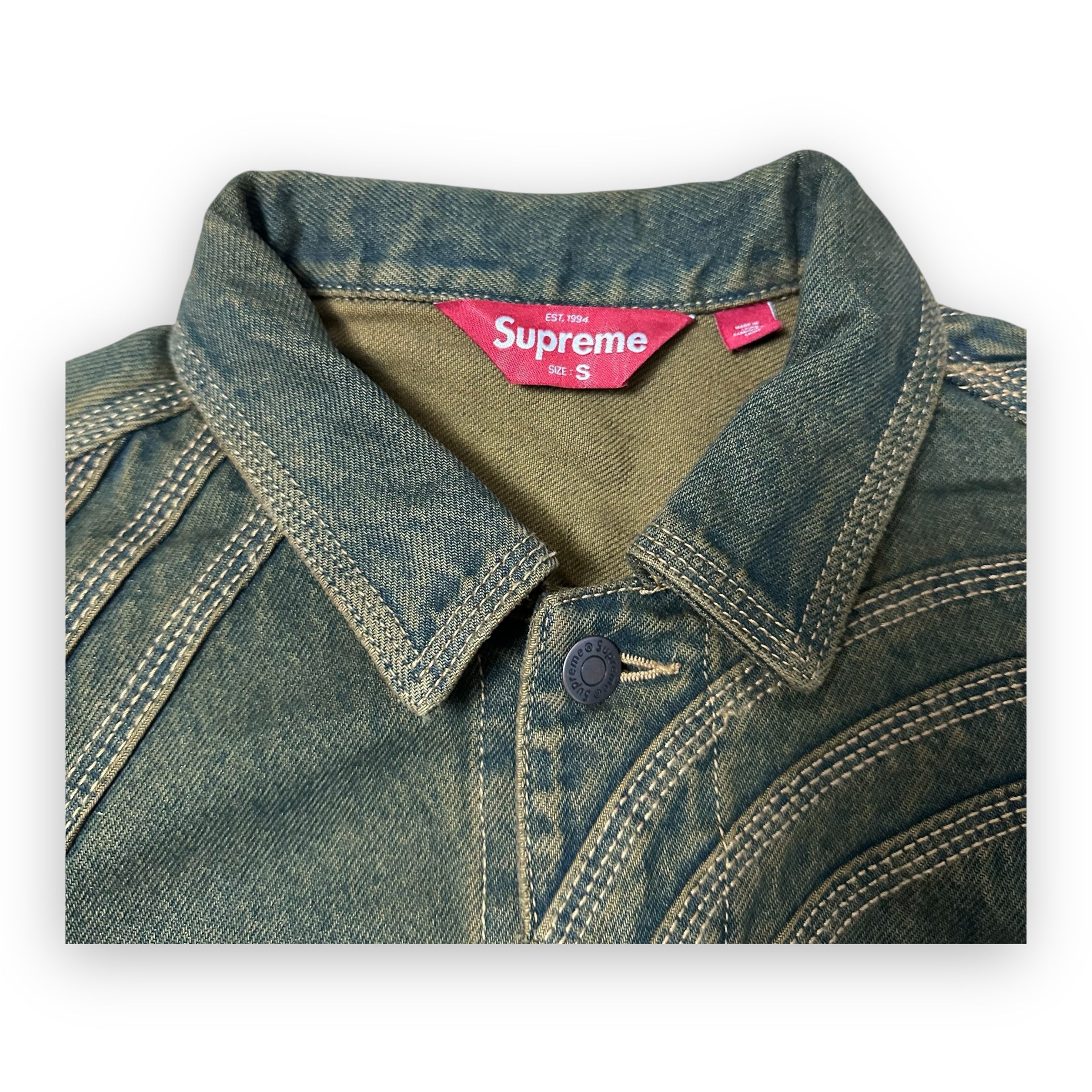 Jacket Supreme Denim S Logo Dirty Green SS24