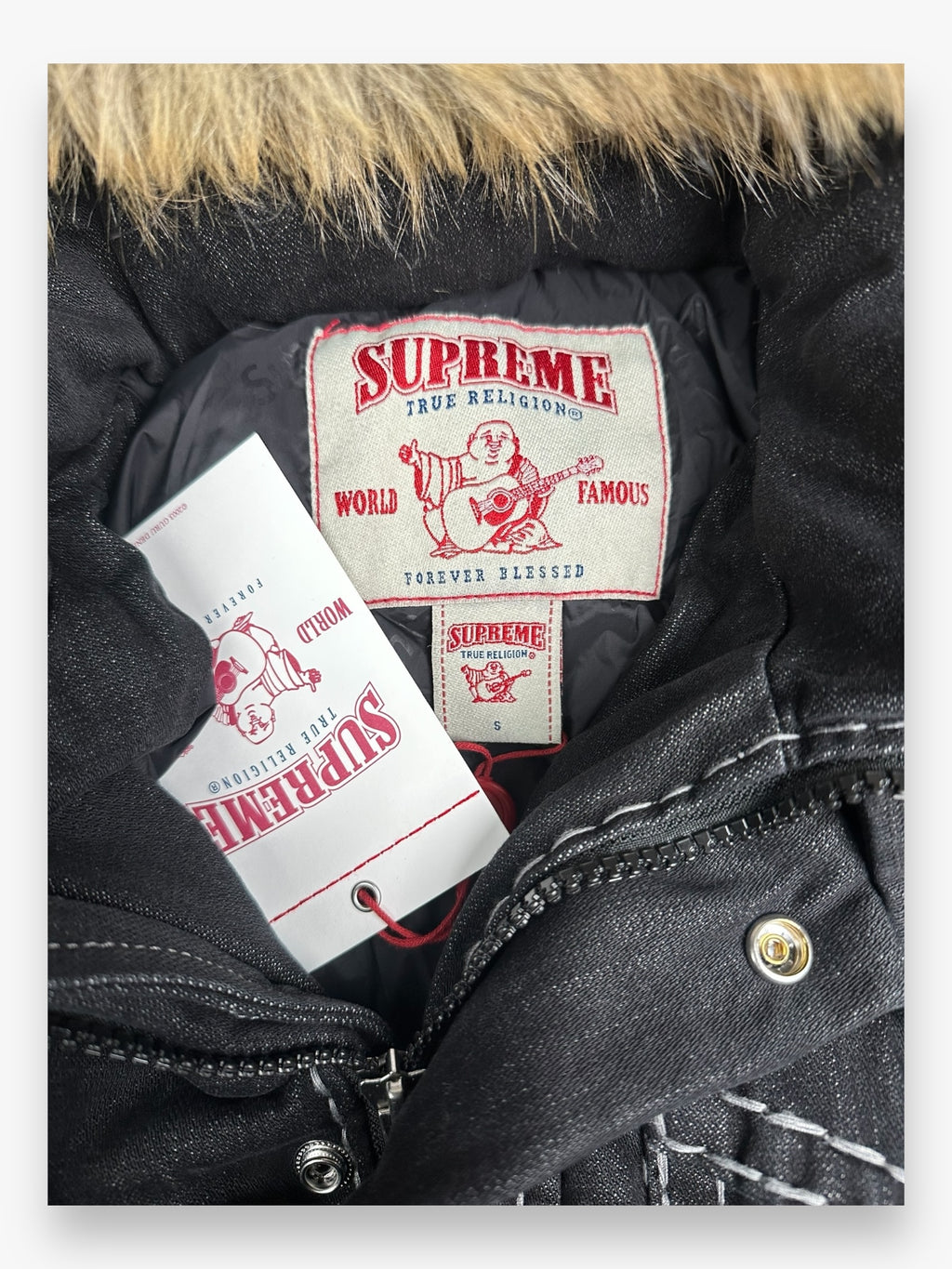 Supreme True Religion Puffer Jacket Black FW25