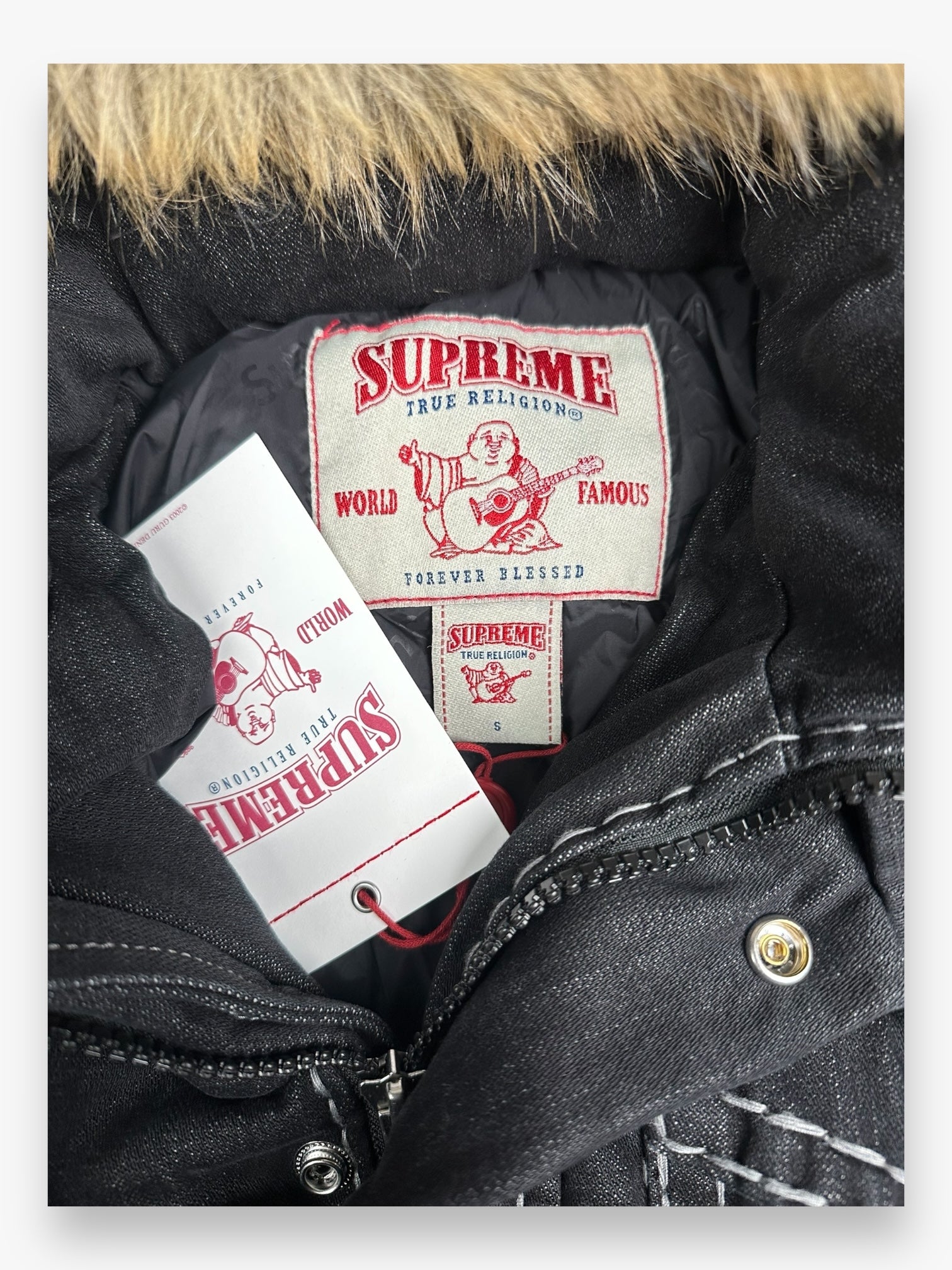 Supreme True Religion Puffer Jacket Black FW25