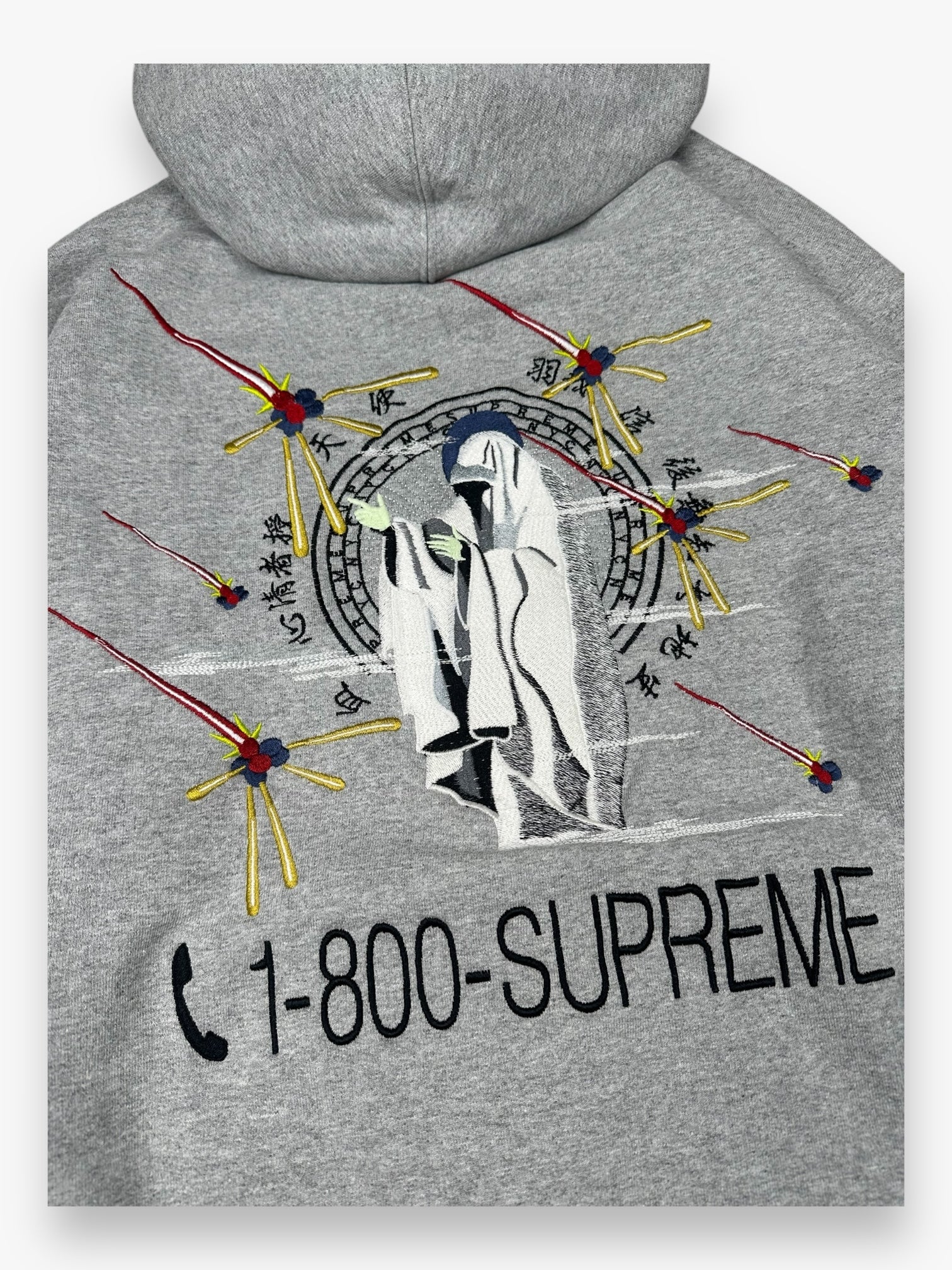 Sweatshirt Hoodie Supreme 1-800 Grey FW19