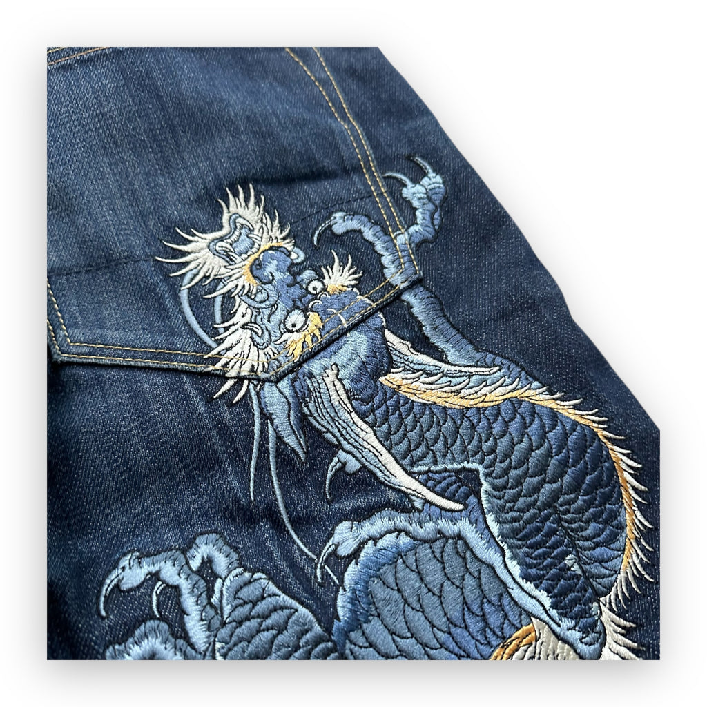 Jeans Evisu Seagull Year of Dragon Embroidery Lot 2008 Blue