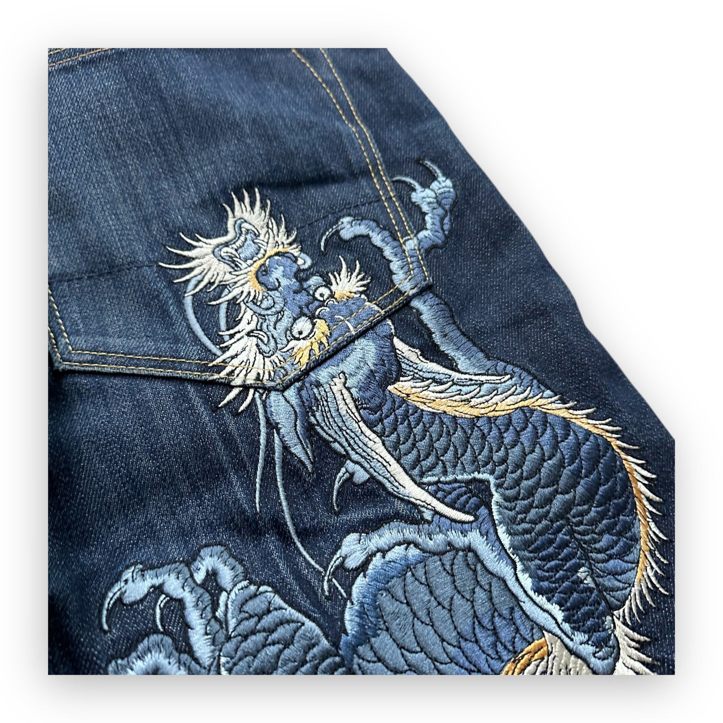 Jeans Evisu Seagull Year of Dragon Embroidery Lot 2008 Blue (S)