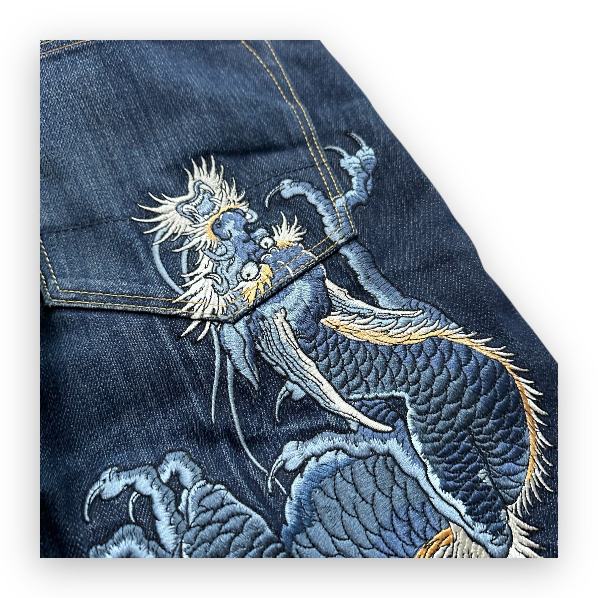 Jeans Evisu Seagull Year of Dragon Embroidery Lot 2008 Blue